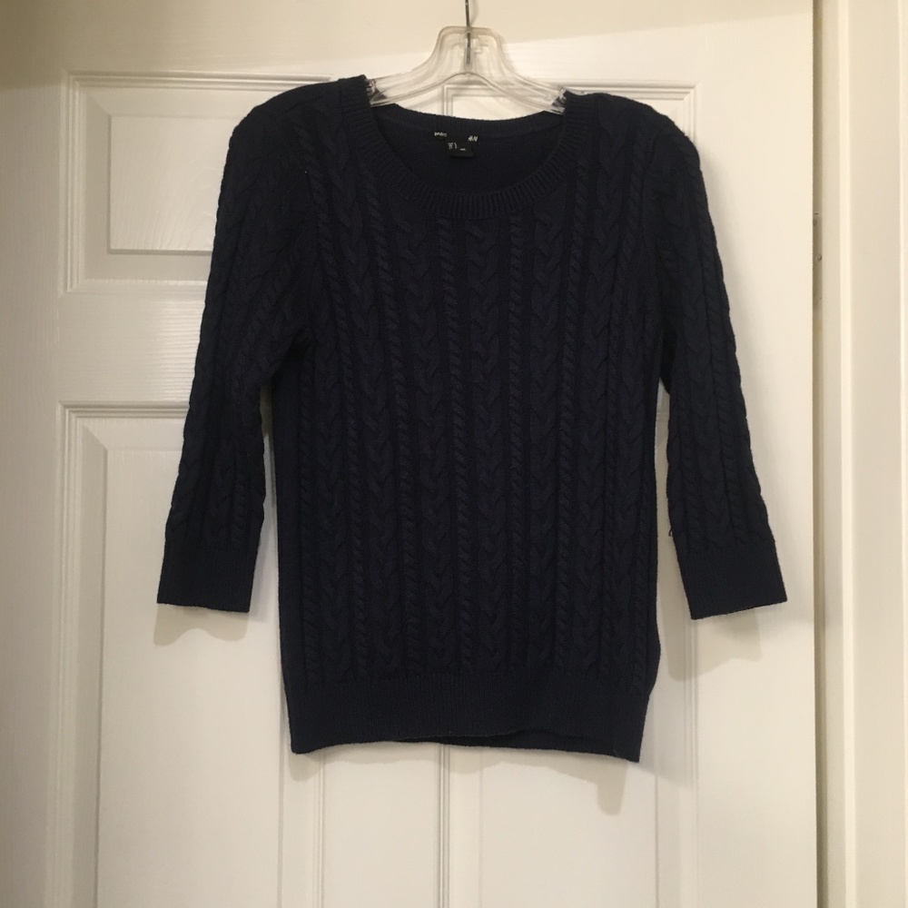 Navy 3/4 Sleeve Sweater